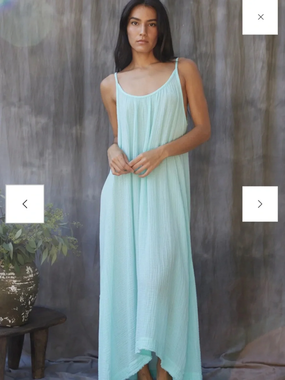 9 Seed light Blue Maxi Dress with Spaghetti Straps - Picture 3 of 3